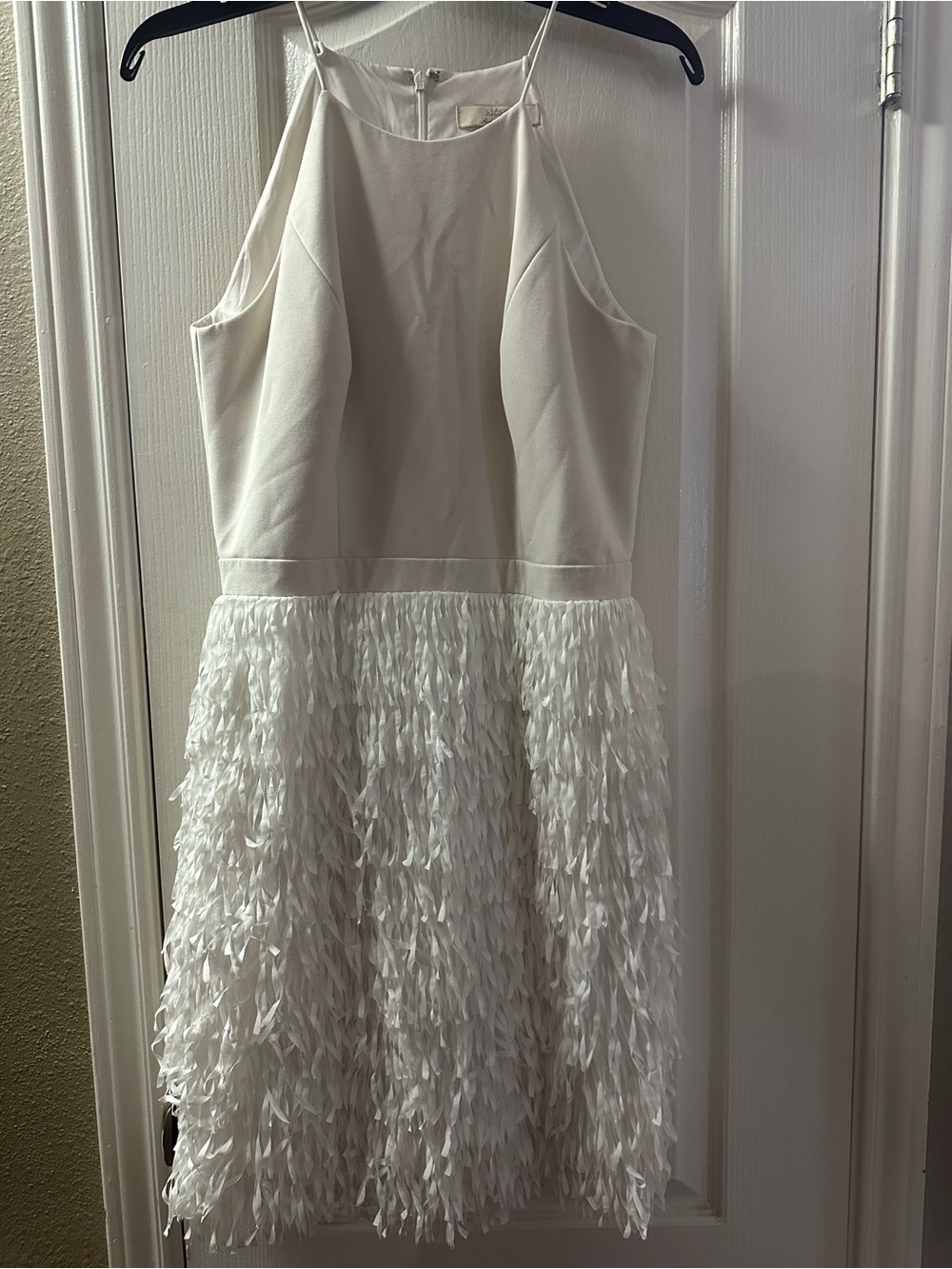 Aidan by Aidan Mattox White Fringe Cocktail Dress Size 8 - Picture 5 of 9